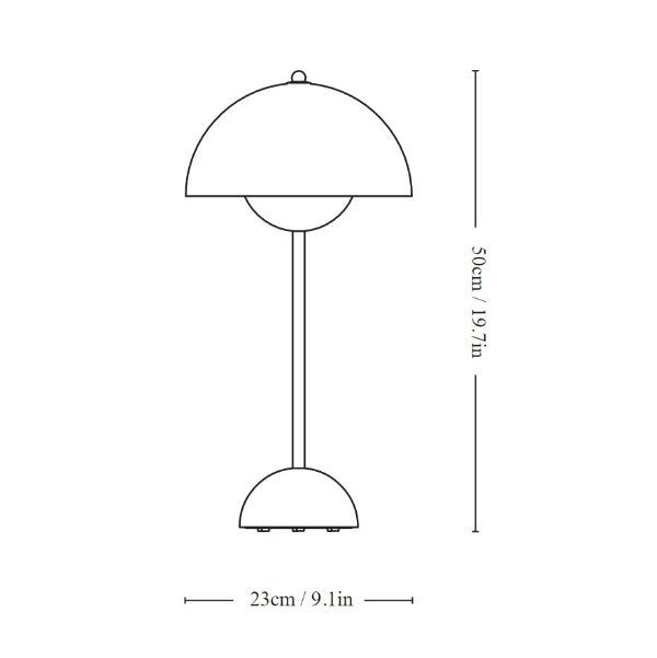 Elegancka lampa stołowa Flowerpot VP3 - Vermillion Red - 1