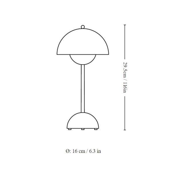 Lampa stołowa Flowerpot VP9 w odcieniu Signal Green - przenośna, ze ściemniaczem - 1