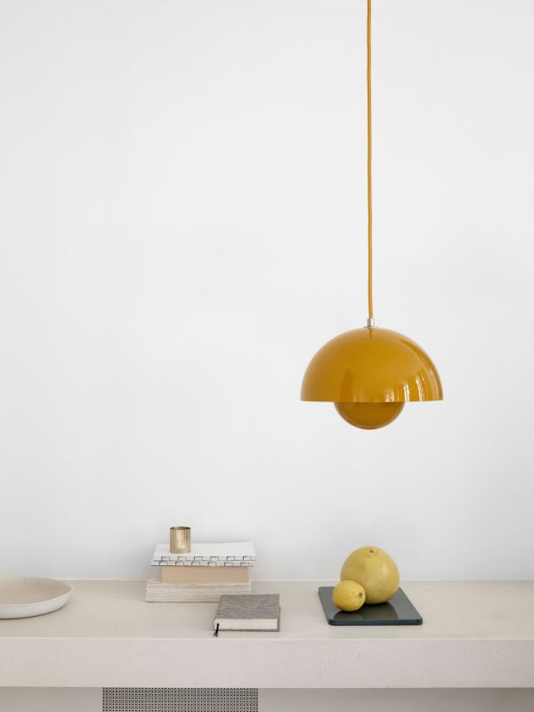 żółta lampa wisząca do kuchni