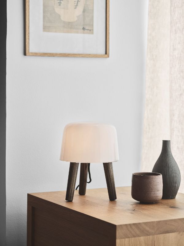 lampa stołowa drewniany tripod