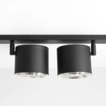 Ruchoma lampa sufitowa Bot 2 - czarne reflektory