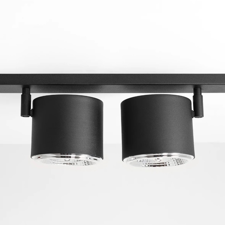 Ruchoma lampa sufitowa Bot 2 - czarne reflektory