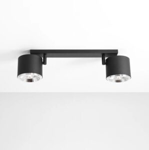 Regulowana lampa sufitowa podwójna Bot 2 - czarna