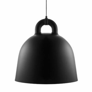 Duża lampa wisząca Bell L - czarna, minimalistyczna