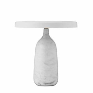 Nowoczesna lampa stołowa Eddy - biały marmur, LED