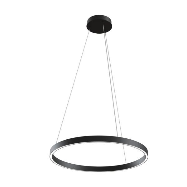 Ledowa lampa wisząca Rim - czarna, 60cm