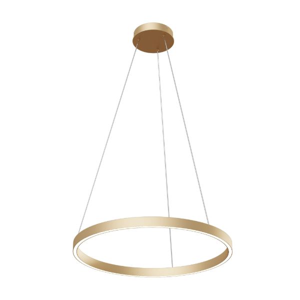 Złota lampa wisząca Rim - LED, 60cm