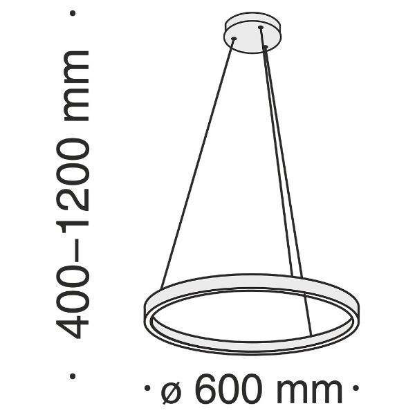 Złota lampa wisząca Rim - LED, 60cm - 1