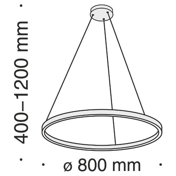 Złota lampa wisząca Rim - 80cm, zintegrowany led - 1