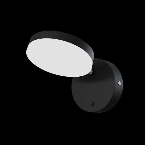 czarny kinkiet LED z włącznikiem