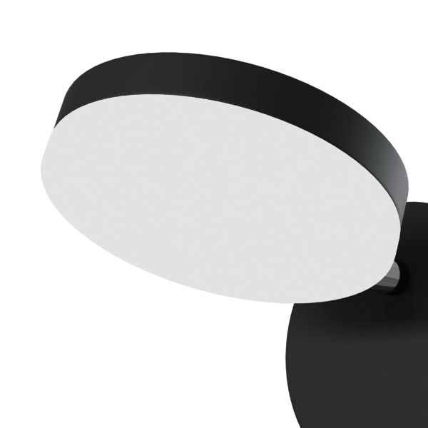 czarny kinkiet LED z mlecznym kloszem nowoczesny