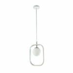 lampa wisząca z mlecznym kloszem biała