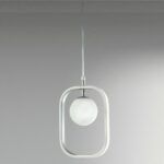 biało-srebrna lampa wisząca nowoczesna