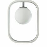 nowoczesna lampa wisząca z mleczną kulą