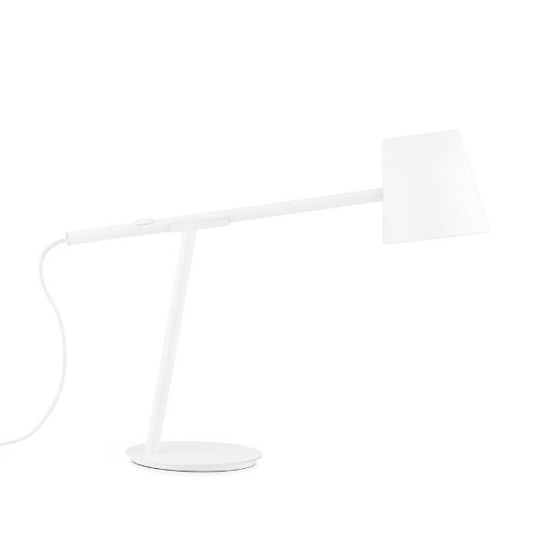 biała lampa biurkowa nowoczesna