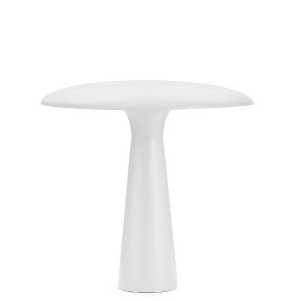 biała lampa stołowa grzybek
