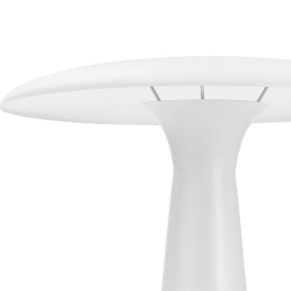 biała lampa stołowa płaski klosz