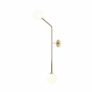 Kinkiet / lampa sufitowa Pure Vertical - złoty, 2 szklane klosze