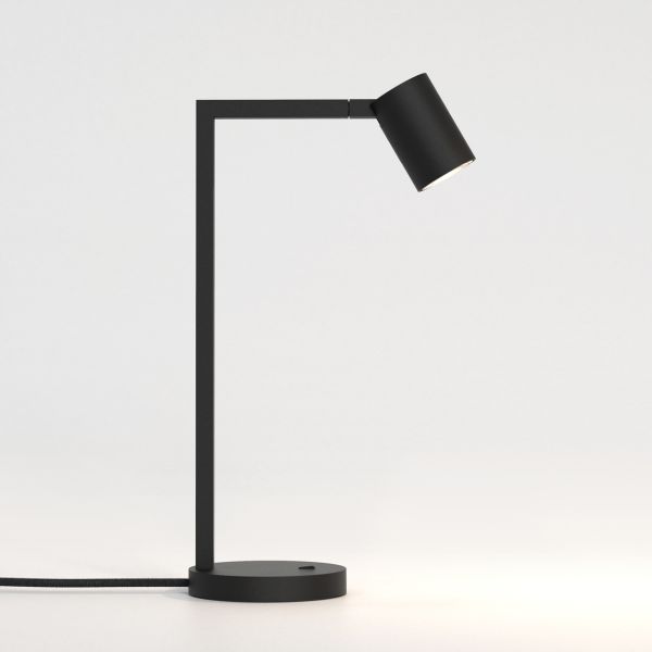 Lampa biurkowa w kolorze czarnym z kablem