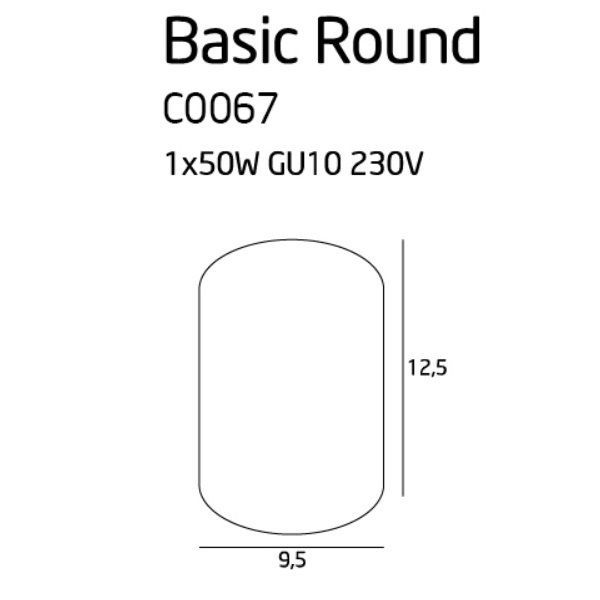 Lampa Basic Round - regulowane oczko - 1