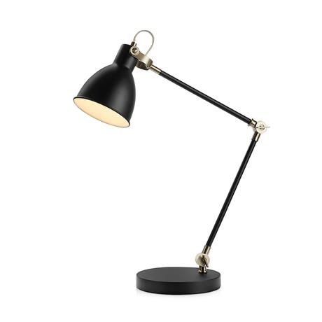 Lampa biurkowa w czarnym kolorze ze złotymi detalami