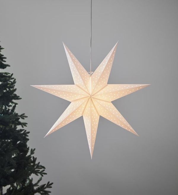 Świąteczna lampa wisząca z kloszem w kształcie gwiazdy