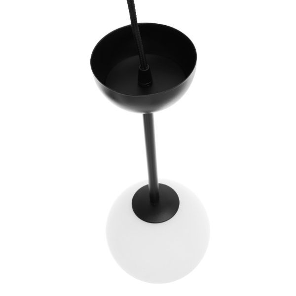 Lampa wisząca z dekoracyjnym czarnym elementem
