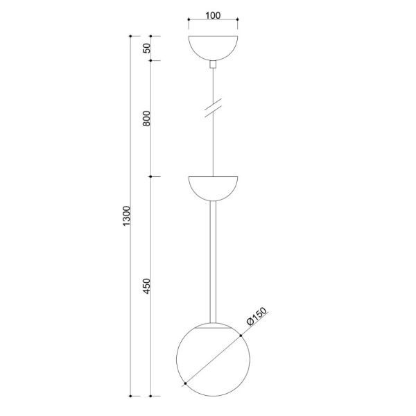 Biała lampa wisząca Gladio - szklany klosz 15cm - 1