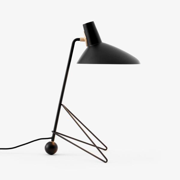 Lampa stołowa tripod z czarnym kloszem