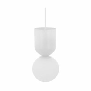 Biała lampa wisząca Luoti - nowoczesna, szklany klosz