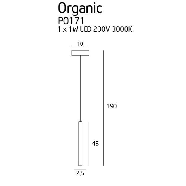 Lampa wisząca Organic - miedziana tuba - 1
