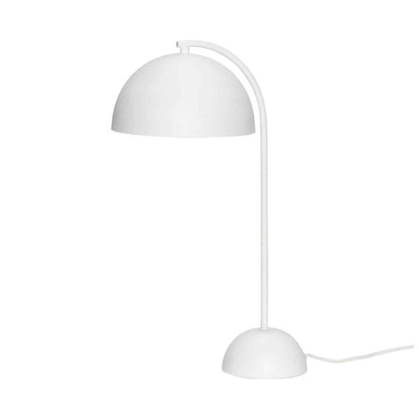 Biała lampa stołowa Form - okrągły klosz