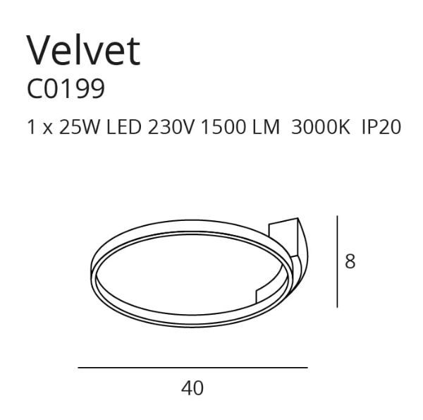 Czarna lampa sufitowa Velvet S - LED, 3000K - 1