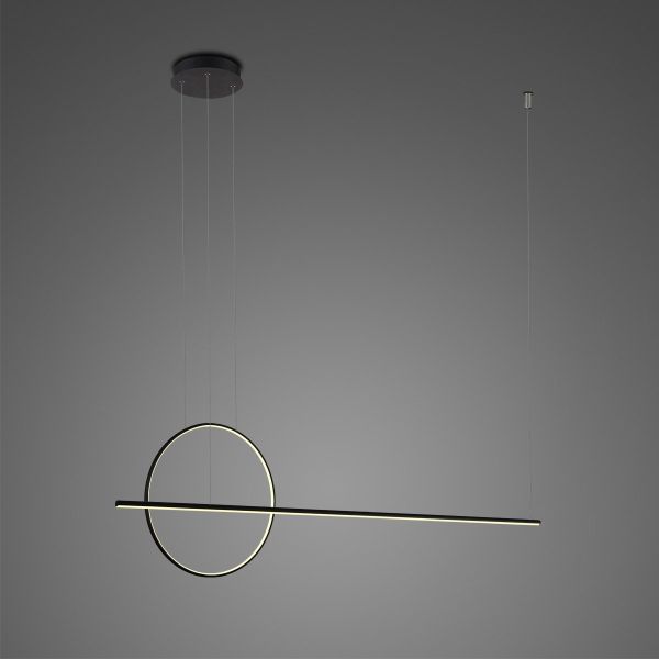 Elegancka lampa wisząca z okrągłym kloszem i listwą led