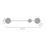 Czarny kinkiet Clex - 2 LED, 120cm - 1