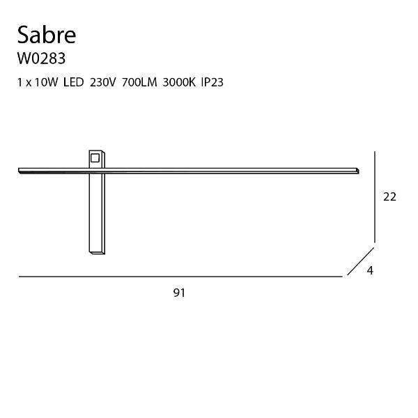 Czarny kinkiet Sabre M - minimalistyczny, czarny, LED - 1