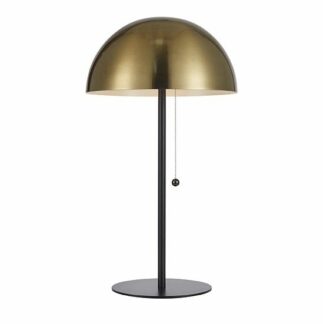 Elegancka lampa stołowa Dome - mosiądz, sznurkowy włącznik