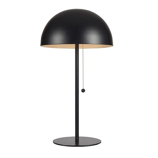 Lampa stołowa z eleganckim czarnym kloszem