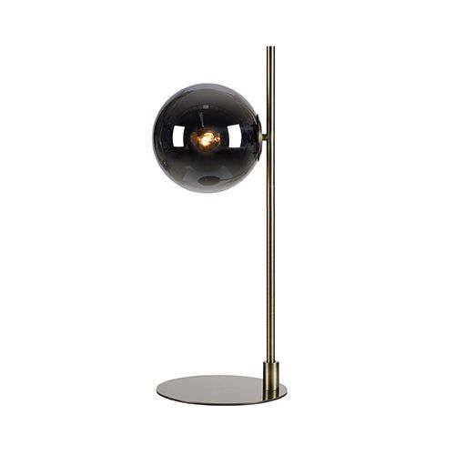 Złota lampa stołowa Dione - szklany klosz