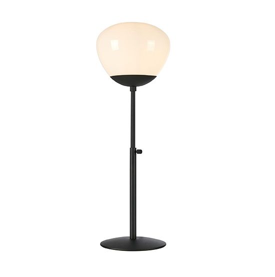 Czarna lampa stołowa Rise - szklany klosz