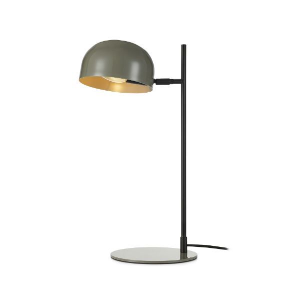 Lampa stołowa z szarym ciemnym kloszem