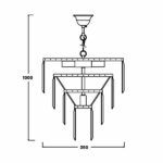 Złota lampa wisząca Amedeo M - klasyczna - 1