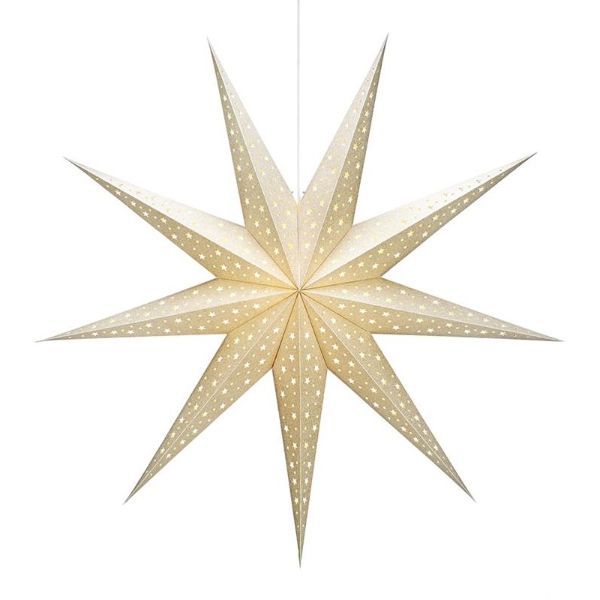 Piękna lampa świąteczna Solvalla - złota gwiazda wisząca