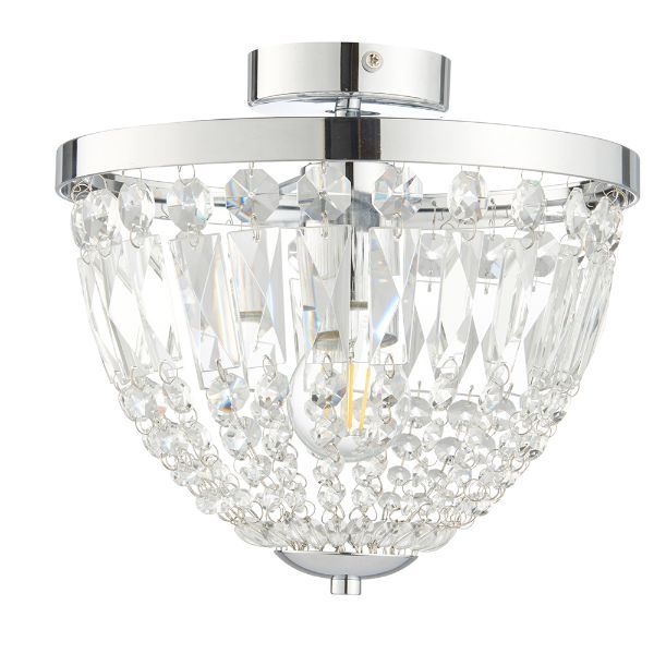 Lampa sufitowa w stylu glamour z kryształami
