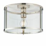 Lampa sufitowa z dużym, transparentnym kloszem