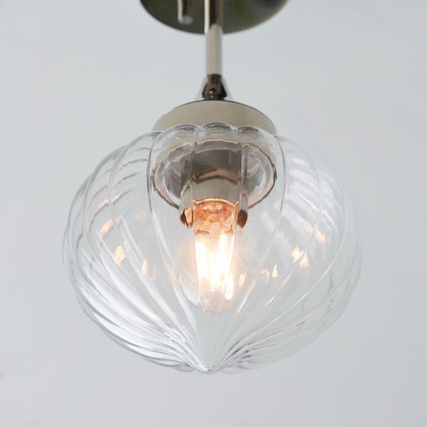 Lampa sufitowa klasyczna z kloszem transparentnym