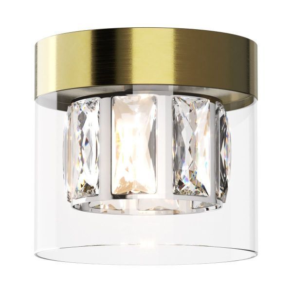 Lampa sufitowa złota z transparentnym kloszem