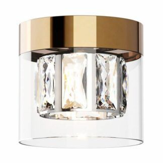Lampa sufitowa Gem - złota, szklany klosz