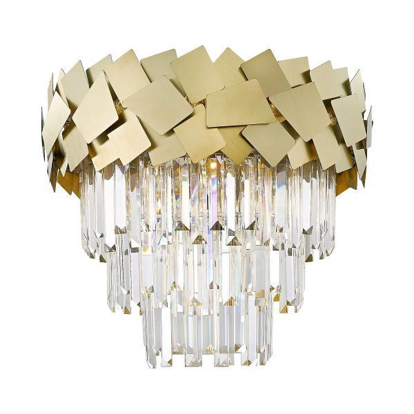 Lampa sufitowa złota z dekoracyjnymi kryształami