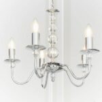 Lampa wisząca srebrna z dekoracyjnymi kulami